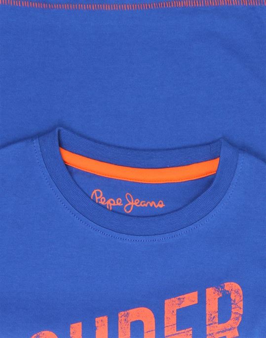 Pepe Jeans Boys Graphic Print Blue T-Shirt
